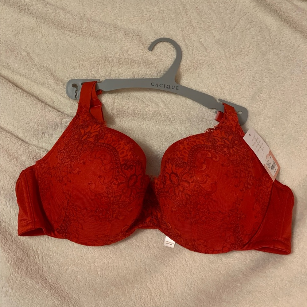 Red Lace Bra Tags Still Attached
